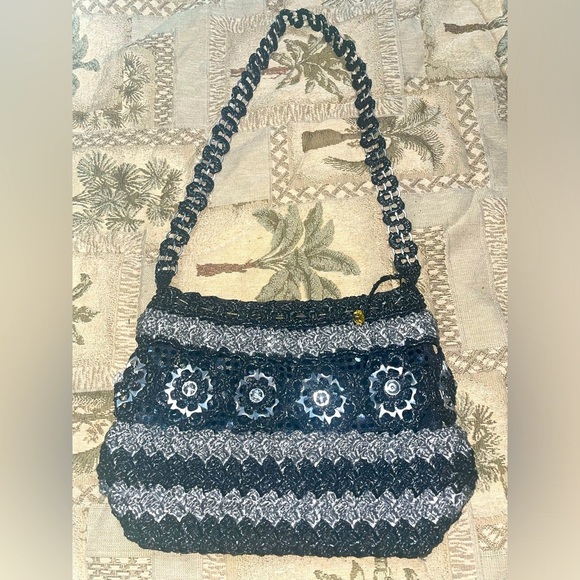 Hand Crafted Handbags - Handmade bag🖤Mexican bag woven purse shoulder bag bottle cap bag floral bag
